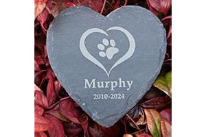 Custom Engraved Pet Memorial Garden Stone 6Inch, Pet Loss Gift, Dog Memorial, Heart Shape Dog Headstone, Dog Memorial Gift fo