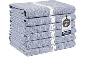 Kitchen Towel Set - 100% Cotton Towels, Reusable Dish Cloths, Grey Dish Towels for Kitchen, Soft Absorbent Tea Towels, Durabl