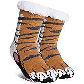 SDBING Kids Fuzzy Slipper Socks Boys Girls Soft Cozy Fluffy Grips Socks Winter Warm Non Slip Christmas Socks