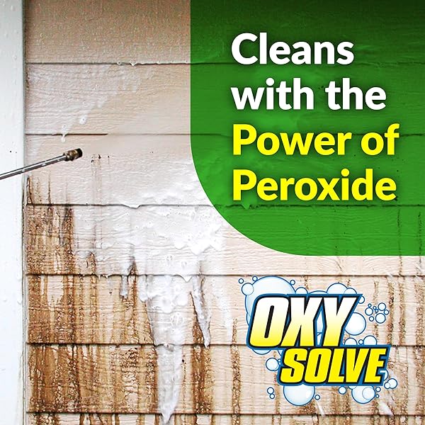 OXY SOLVE HOUSE AND SIDING PRESSURE WASHER CLEANER – REMOVES STAINS FROM MOLD & MILDEW ON VINYL, ALUMINUM, WOOD, BRICK, STUCCO – CONCENTRATE 1 GAL.