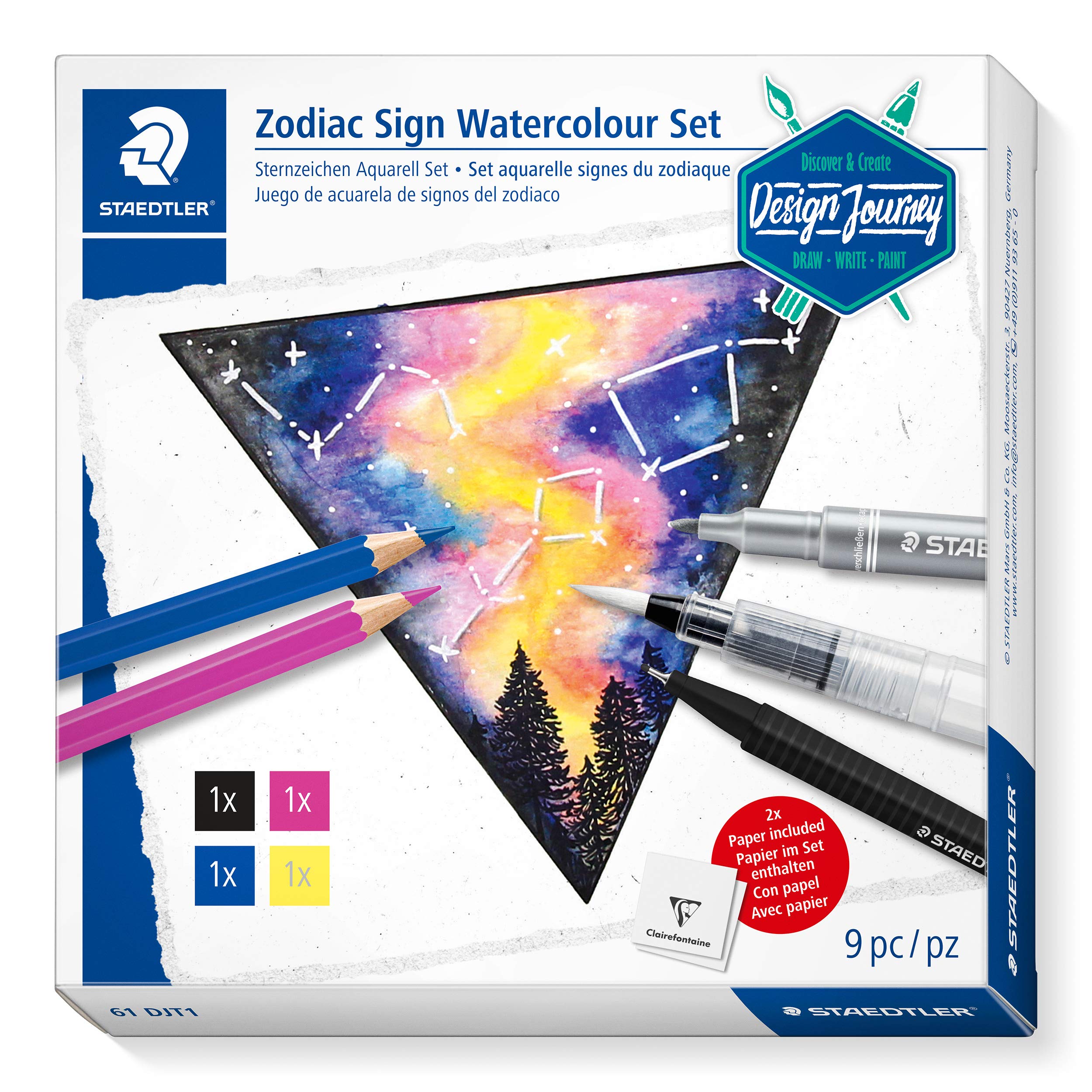 STAEDTLER 61 DJT1 Design Journey zodiac sign watercolour set