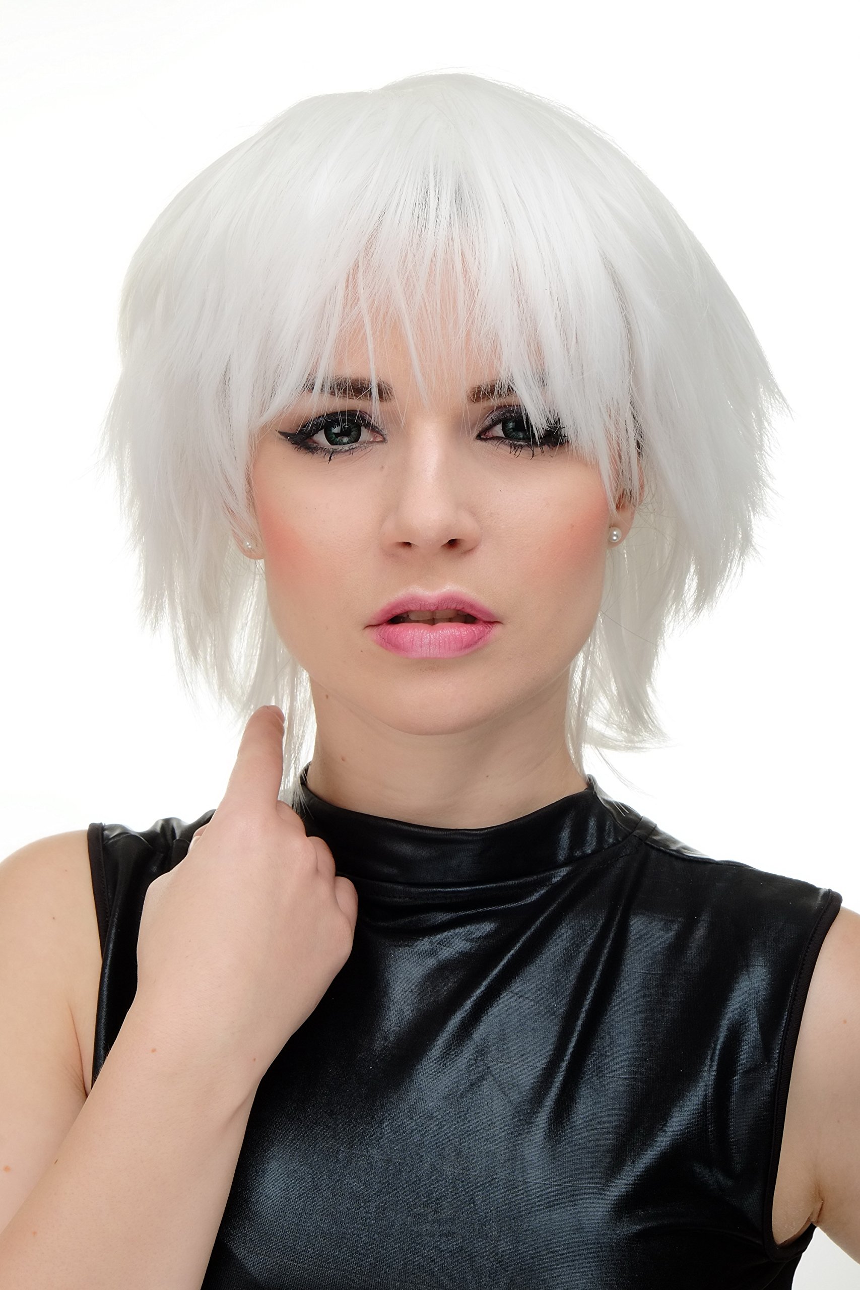 WIG ME UP YZF-7067-1001 Quality Wig cosplay white short frayed wild look voluminous