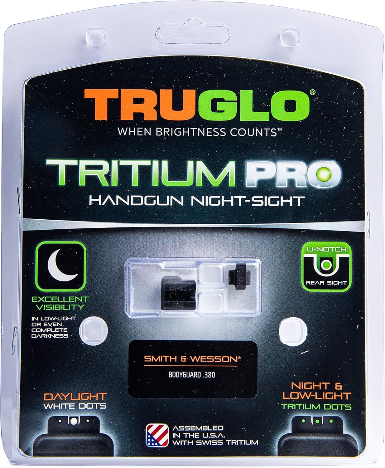 TRUGLO Tritium Pro Glow-in-The-Dark Handgun Night Sights for Smith & Wesson Pistols: Sports & Outdoors