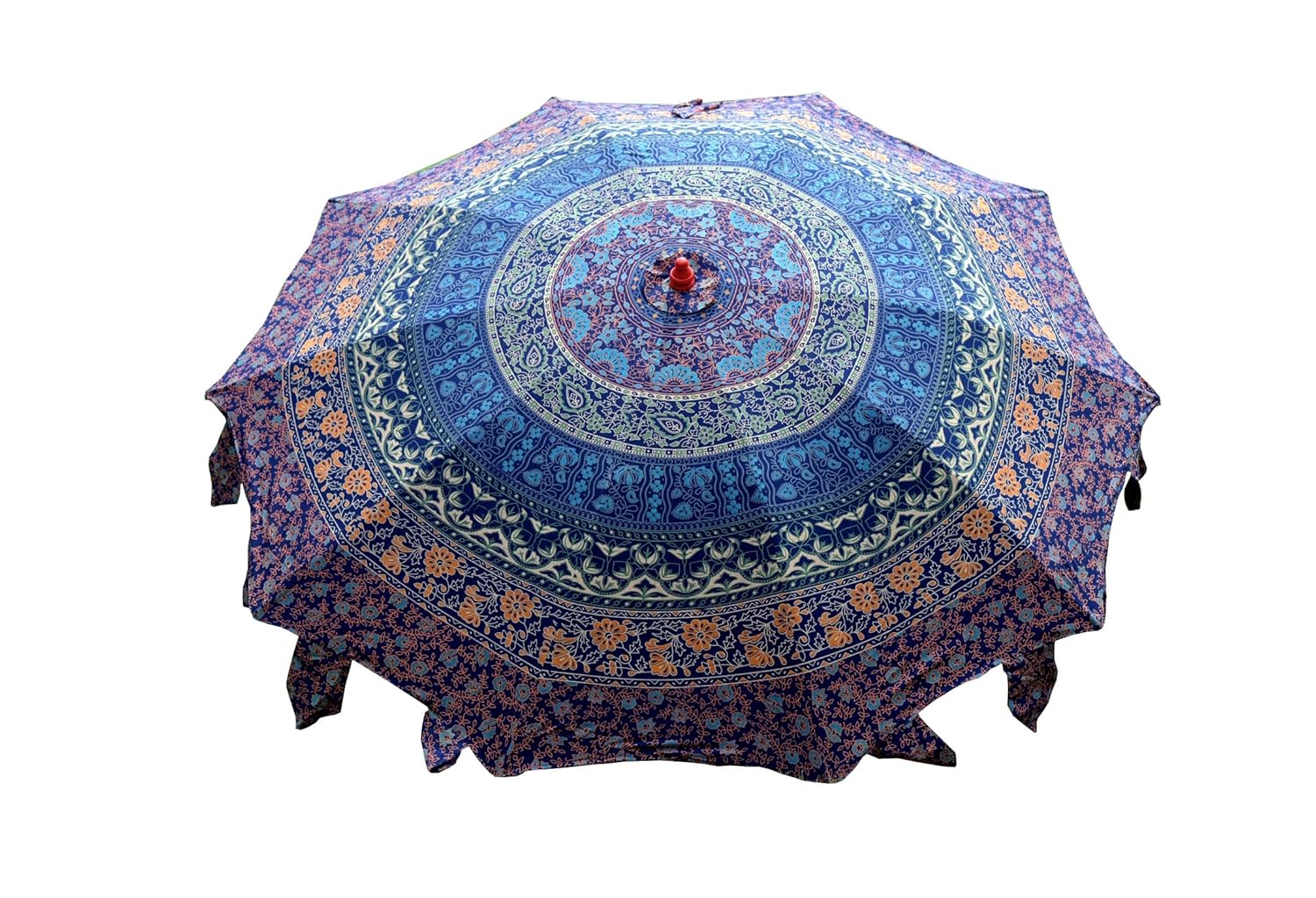 Buy Blue Mandala Garden Parasol Floral Printed Cotton Patio