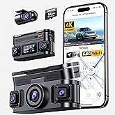 KEYROO 360° View 4K 4 Channel Dash Cam Front and Rear Inside Left Right, Built-in GPS, 5.8GHz WiFi, Car Dash Camera for Cars with App Connect, Support Parking Mode, G-Sensor, Free 128GB Card