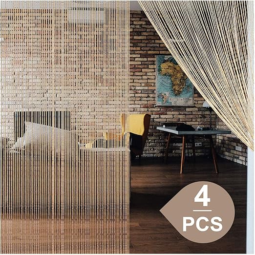 Amazon Com 4 Packs String Curtains Glitter Fringe Curtains For