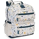 Bentgo Kids Backpack - Lightweight 14” Backpack in Fun Prints for School, Travel, & Daycare, Ideal for Ages 4+, Roomy Interior, Durable & Water-Resistant Fabric, & Loop for Lunch Bag (Friendly Skies)
