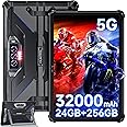 OUKITEL RT7 5G Rugged Tablet Android 13, 32000mAh Battery 24GB+256GB - Waterproof Tablet, 10.1" FHD+Tablets 33W Fast Charging,48MP+32MP+20MP Night Vision Camera,5G Dual SIM+5G WiFi/OTG/GPS/T-Mobile