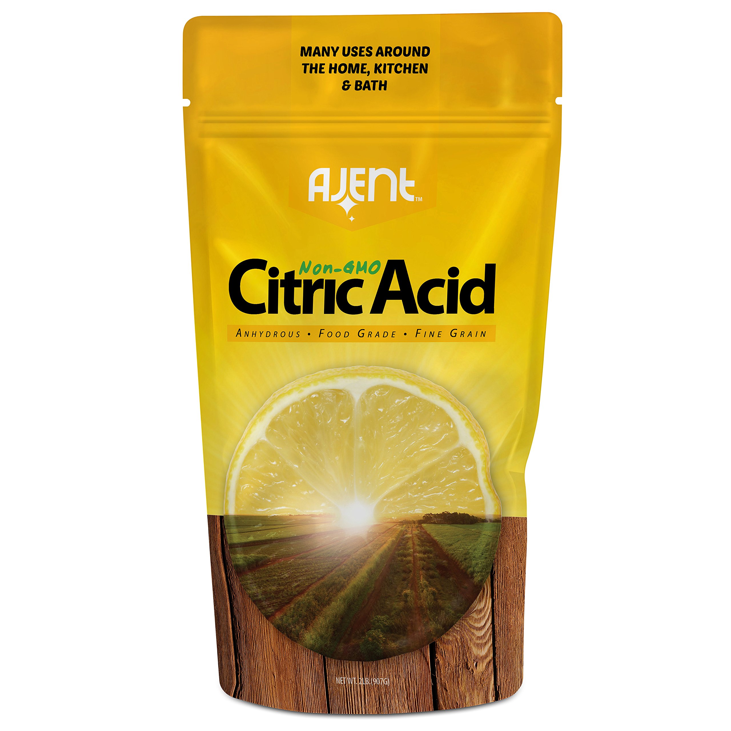 Ajent Citric Acid 2 Pound. 100 Pure Food Grade NonGMO (Approved for