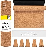 Luxury Cork Yoga Mat - Non Slip, Extra Thick Grip. Thicker, Longer, and Wider for More Comfort and Support. Tough Enough For Hot Yoga. Natural, Non Toxic, and Eco Friendly. Optional Alignment Lines.