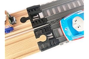 TrainLab.com Adapters, Compatible with Thomas & Friends Trackmaster Gray 2014 and Wooden Railway Tracks, Essential Trackmaster and Wooden Track Accessories (2pc) (Black)