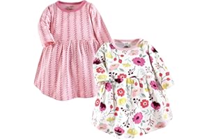 Touched by Nature Girls' One Size Organic Cotton Short Long-Sleeve Dresses