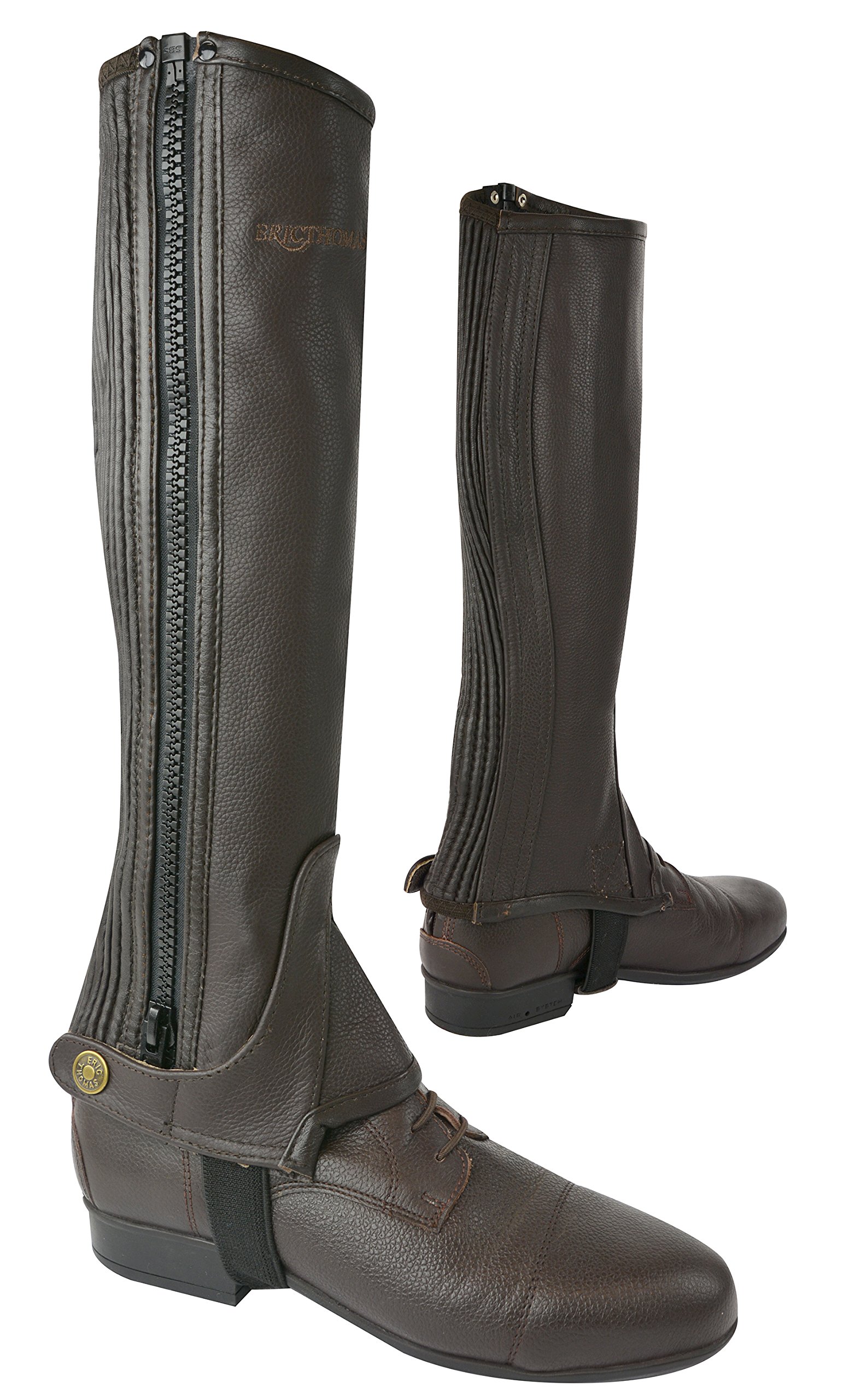 Eric Thomas Unisex Adult 913015 Leather Half-Chaps - Brown, One Size