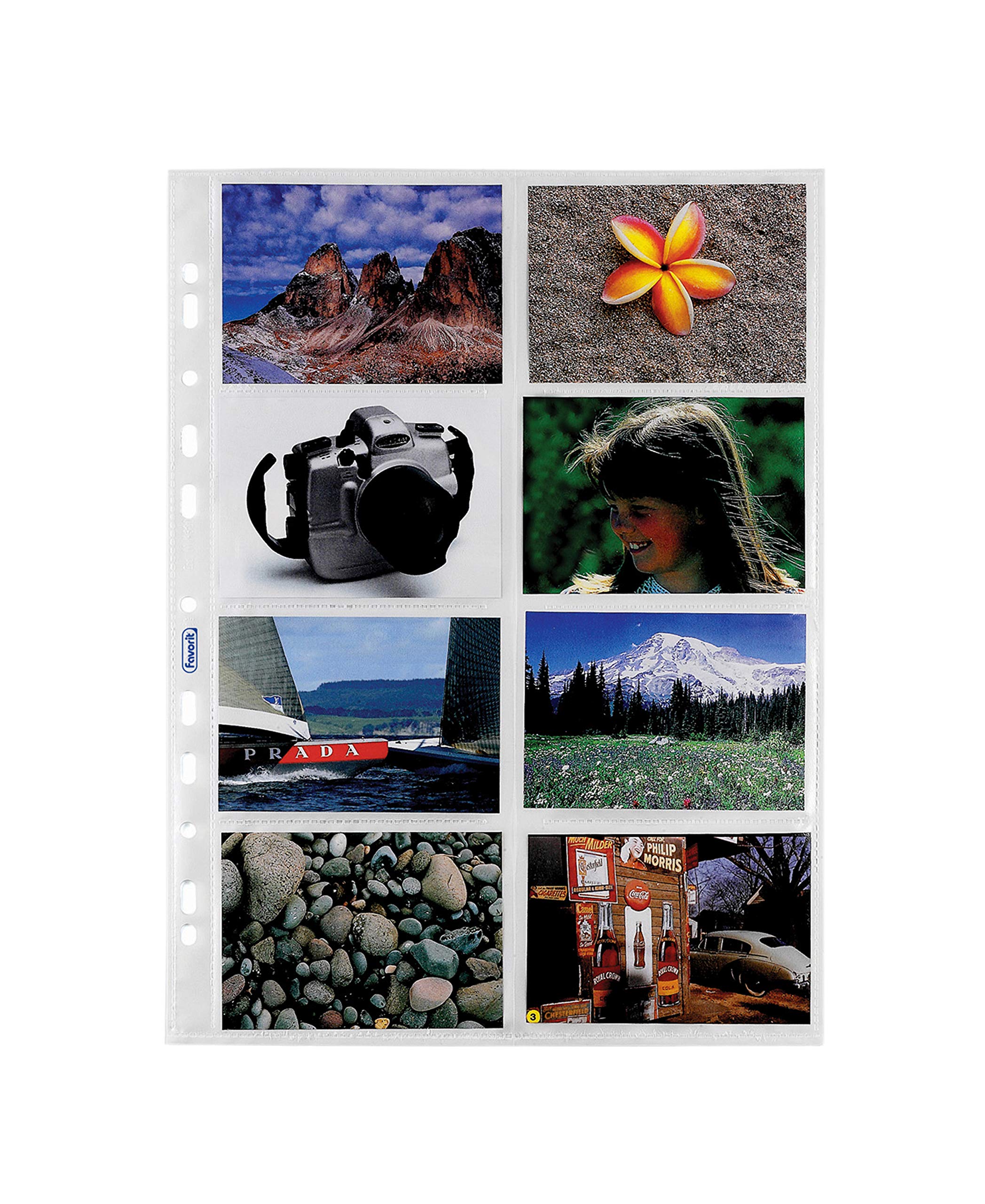 Favorit 100460145 Punch Bag with 16 Pockets Size 10 x 7 cm Pack of 10 3 Layers / 16 Pockets Transparent