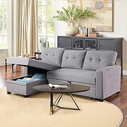 Lyngins L Shaped Sleeper Sofa Bed with Storage