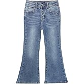 KIDSCOOL SPACE Girls Flared Denim Pants, 18M-14T Wide Age Ranges Elastic Waistband Inside Stretchy Slim Jeans