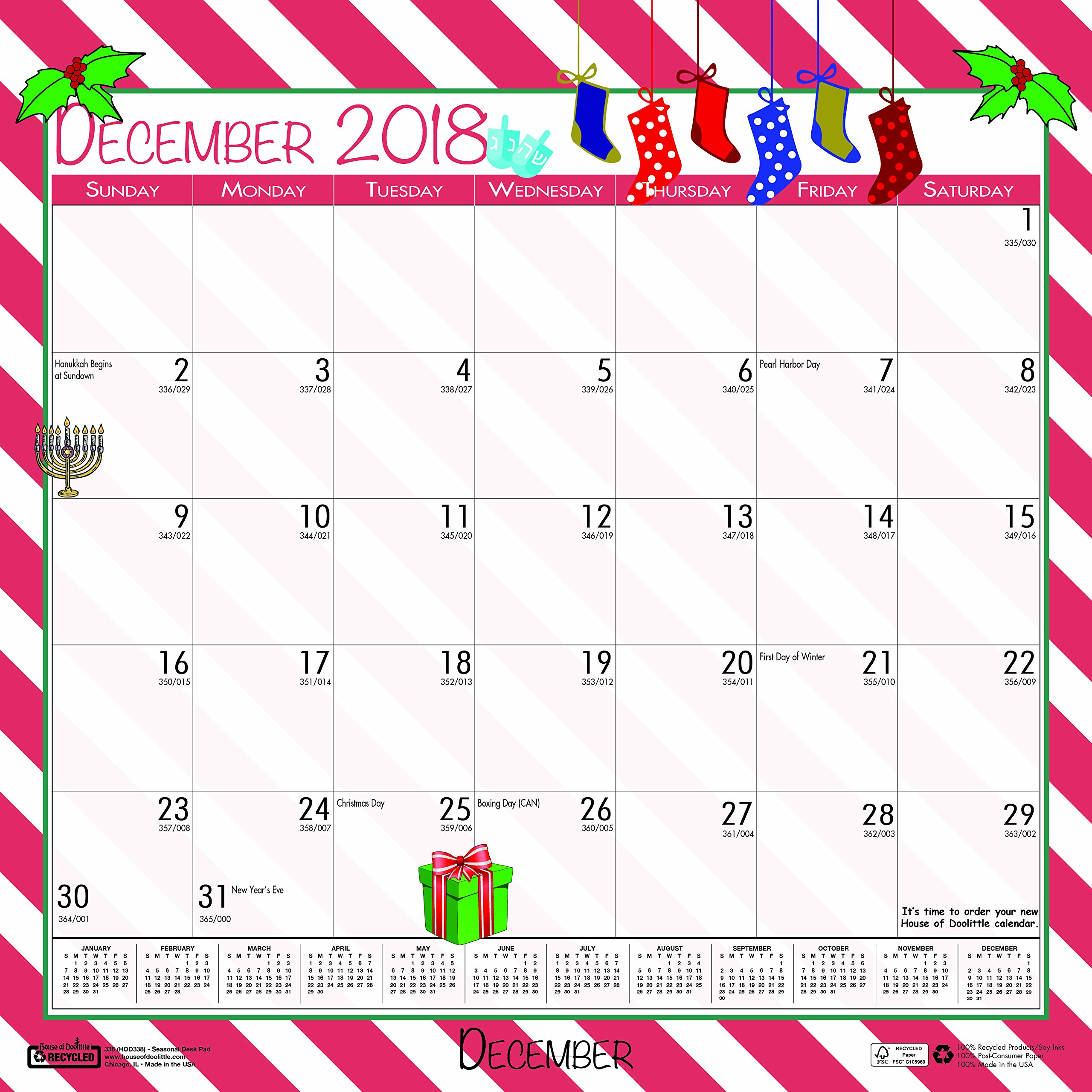 House Of Doolittle 2018 Laminated Wipe Off Wall Calendar - View #5