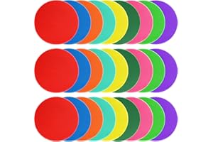 ZIECE Poly Spots Spot Markers for Gym Floor 9 inch 18/27/36Pcs Flat Cones Non-Slip Rubber Floor Dots for Kids Sports Soccer Basketball Agility Training Dance Classroom