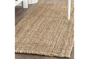 SAFAVIEH Natural Fiber Collection Runner Rug - 2'6" x 6', Natural Brown, Handmade Jute, Farmhouse Style, Chunky Textured Thick Pile (NF447A)