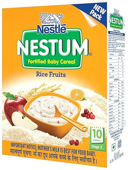 Nestle Nestum Infant Cereal Stage-3 (10 Months-24 Months) Rice 3 Fruits 300g