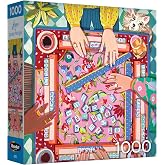 RoseArt Hobby Haven Modern Mahjong 1000 Piece Jigsaw Puzzle | 19.25" x 26.625" Finished Size, Fully Interlocking Pieces, Bonus Poster Included, Made in USA
