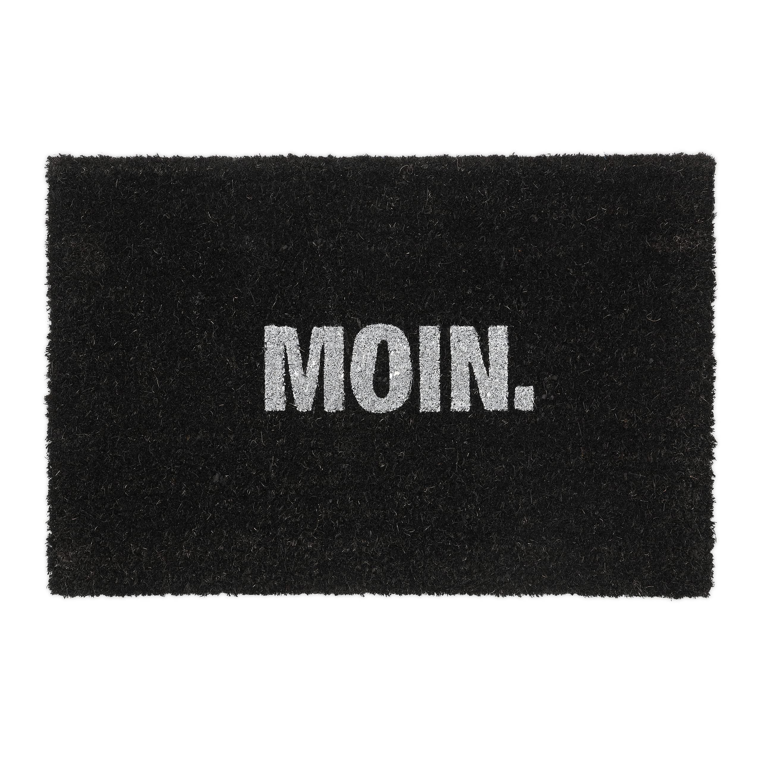 Relaxdays German Saying Doormat Coir, 40 x 60 cm, Door Mat Inside & Outside, Non-Slip Shoe Wiper, Rectangular, Black, Coco, 1