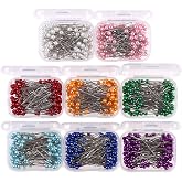 CCINEE 1000PCS Multicolor Straight Pins Quilting Pearl Sewing Pins Head Pins for Wedding and Other Crafts Making
