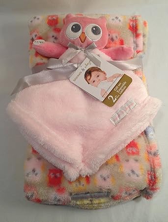 pink owl blanket