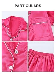 DIPUG Silk Satin Pajamas Set Soft Girls 3 Piece PJs