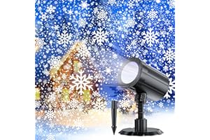 GUSODOR Christmas Projector Lights Outdoor, Dynamic Snowflake Projector LED Snowfall Lights Waterproof for Indoor Outdoor Christmas Decoration, Holiday, Wedding, Yard Decor-Ice Blue