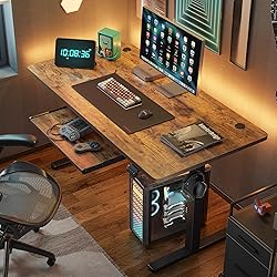FEZIBO Standing Desk with Keyboard Tray, 63 × 24