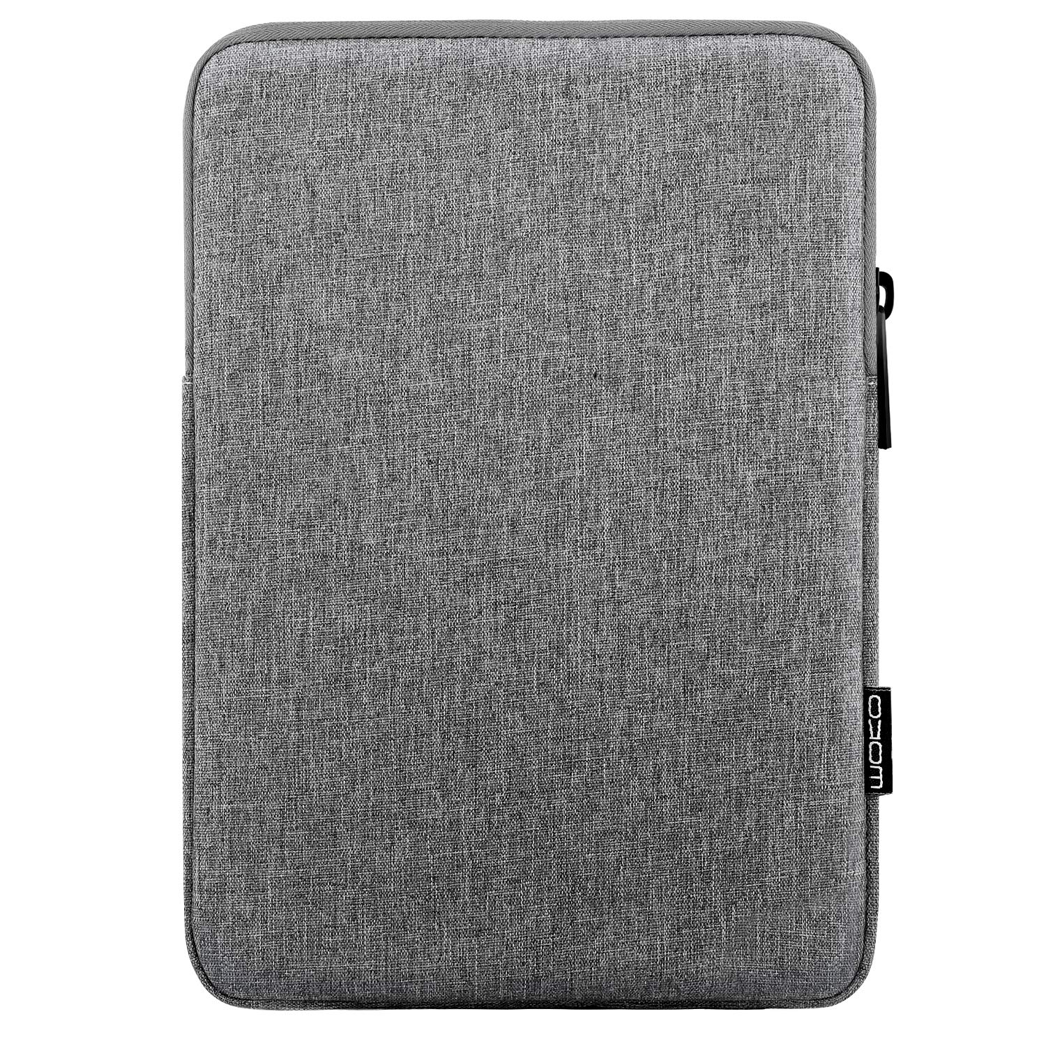 MoKo 12.9 Inch Tablet Sleeve Fits 13 Inch New iPad Pro M4 & Air M2 2024,iPad Pro 12.9 M2&M1,Galaxy Tab S8+/S9+ 12.4,Polyester Bag Fit with Apple Pencil or Smart Keyboard, Light Gray