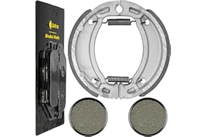 Caltric Front & Rear Brake Pads Shoes Compatible With Yamaha Ytm200 Ytm-200 Ytm200E Tri-Moto 200 1983-1985