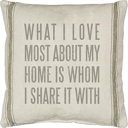 Amazon Com Primitives By Kathy 3 Stripe What I Love Pillow 20 By