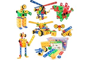 USA Toyz Boltz STEM Building Toys - 163 Pc Construction Set, Educational Toys for Kids with Engineering Blocks, Bolts, Wheels and Ratchet