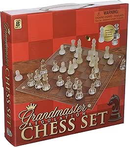 10" GLASS CHESS SET