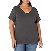 Amazon Essentials Women's Plus Size Short-Sleeve V-Neck T-Shirt