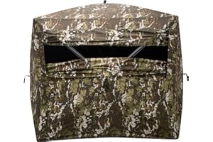 Barronett Blinds Wide Side 95, Portable Hunting Blind, Side-by-Side Hub Blind, Huge Interior, Panoramic Shooting Window, 2-Person, Crater™ Harvest, 75” x 79” x 95”, WS95CH