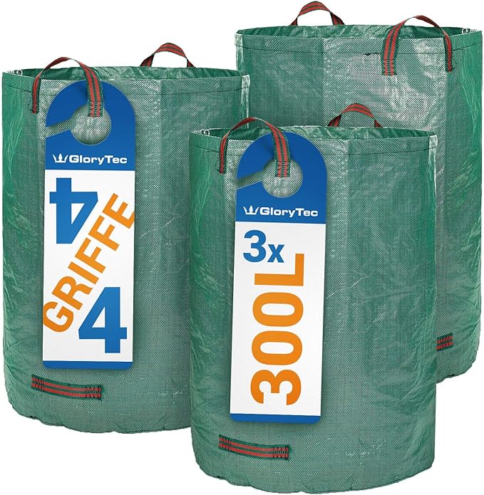 GloryTec 3 x Garden Bags 80 Gallons Collapsible and Reusable