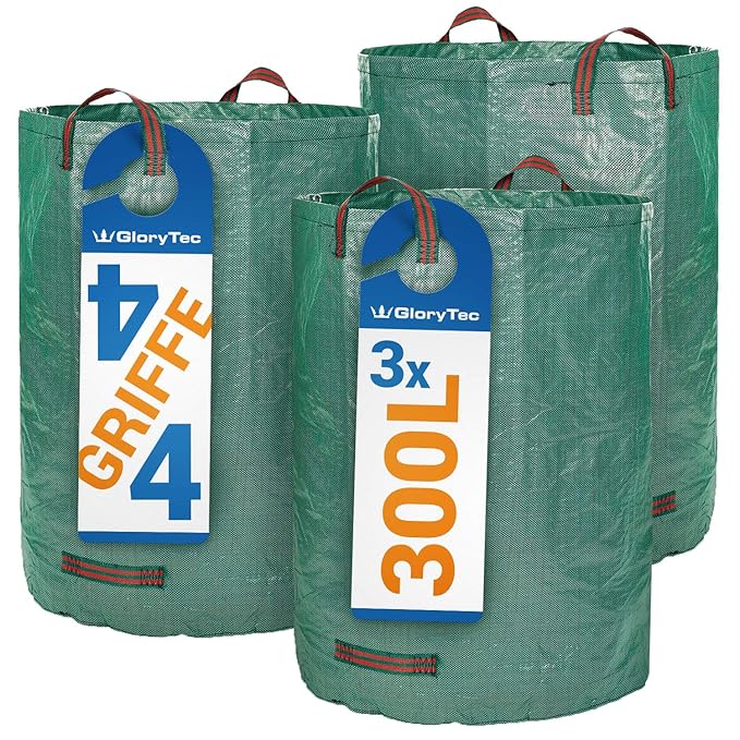 Glorytec Garden Bags 3 x 300L 3 Premium Garden Storage Bag XXL