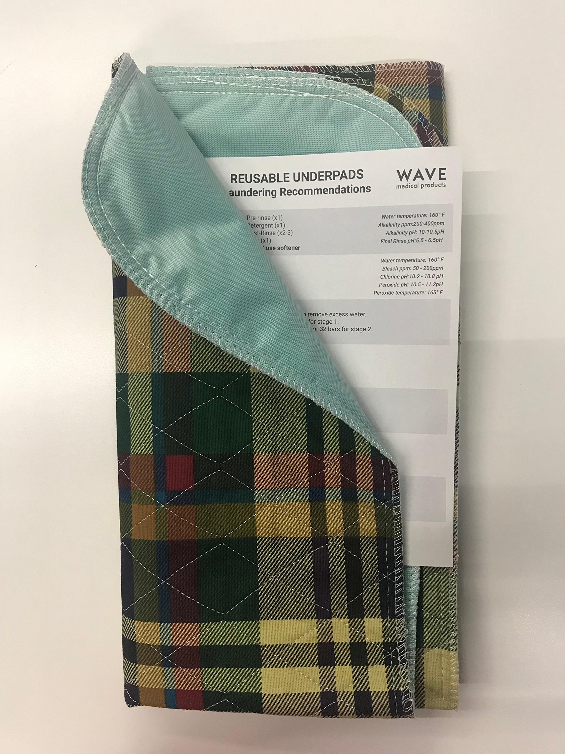 Heavy Duty Stain Masking Large 34" x 36" Reusable Washable Plaid