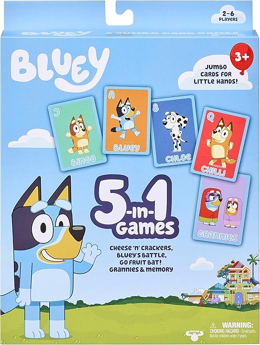 Bluey 5in1 Card Game Set Includes 53 Jumbo