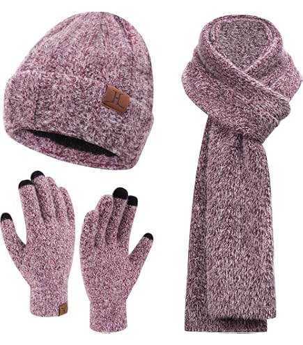 Ensemble Bonnet, Écharpe Et Gants Hiver – Doublure Polaire, Léger Et Chaud – Taille Unique Homme Femme