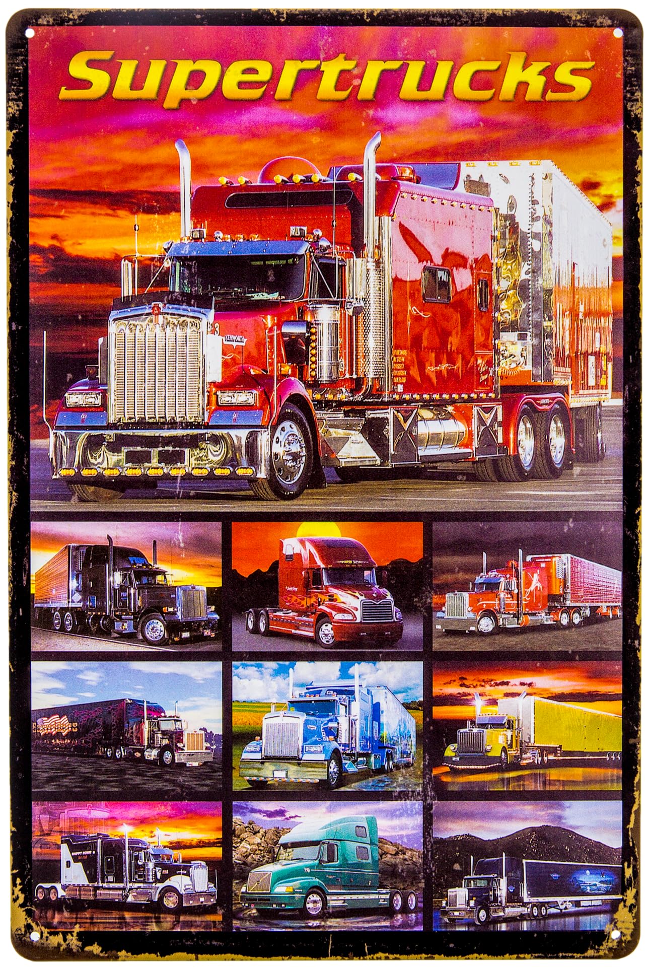 30 x 20 cm Retro Tin Sign Suitable for Truck/US Supertruck Fans – Decorative Workshop, Garage Sign