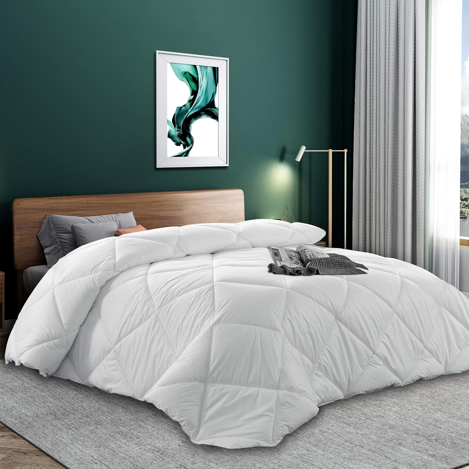 Basic Beyond Lightweight Down Comforter Duvet Insert Queen - with Corner Tabs, 600+ Fill Power, Ultra Soft Shell: Home & Kitchen