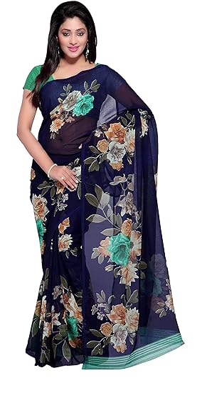 georgette with blouse piece Saree