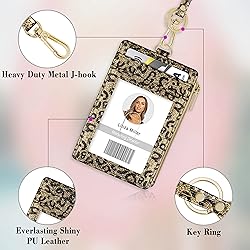 ID Badge Holder with Lanyard, Vertical Bling Shiny