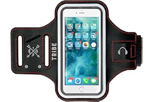 TRIBE Water Resistant Cell Phone Armband for iPhone 8, 7, 7S, 6, 6S, SE, 5 and Samsung Galaxy S9, S8, S7, S6 Phones with Adju