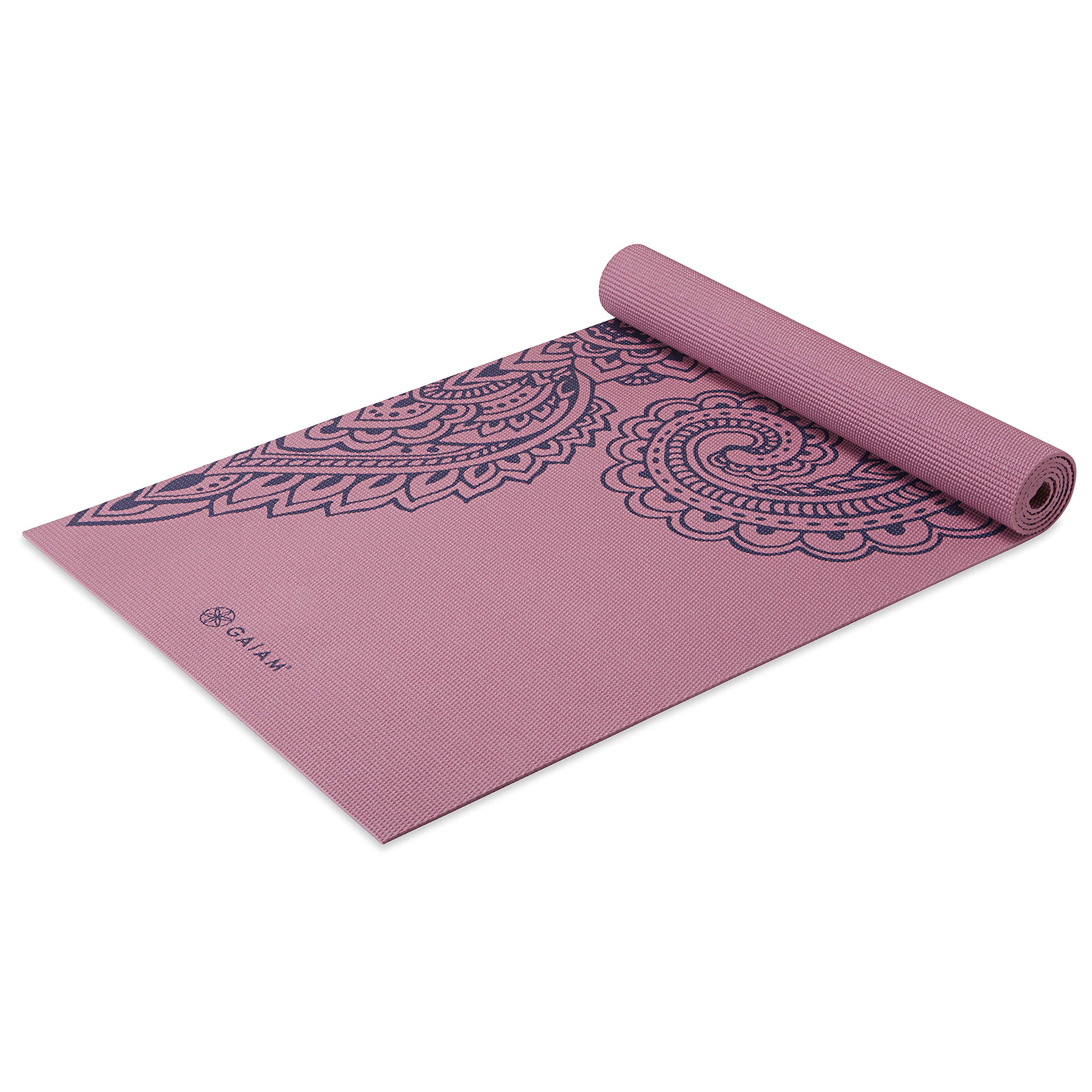 Gaiam Yoga Mat Premium Print Non Slip Exercise & Fitness Mat for All Types of Yoga, Pilates & Floor Workouts, Paisley Tropical, 5mm (05-64039)