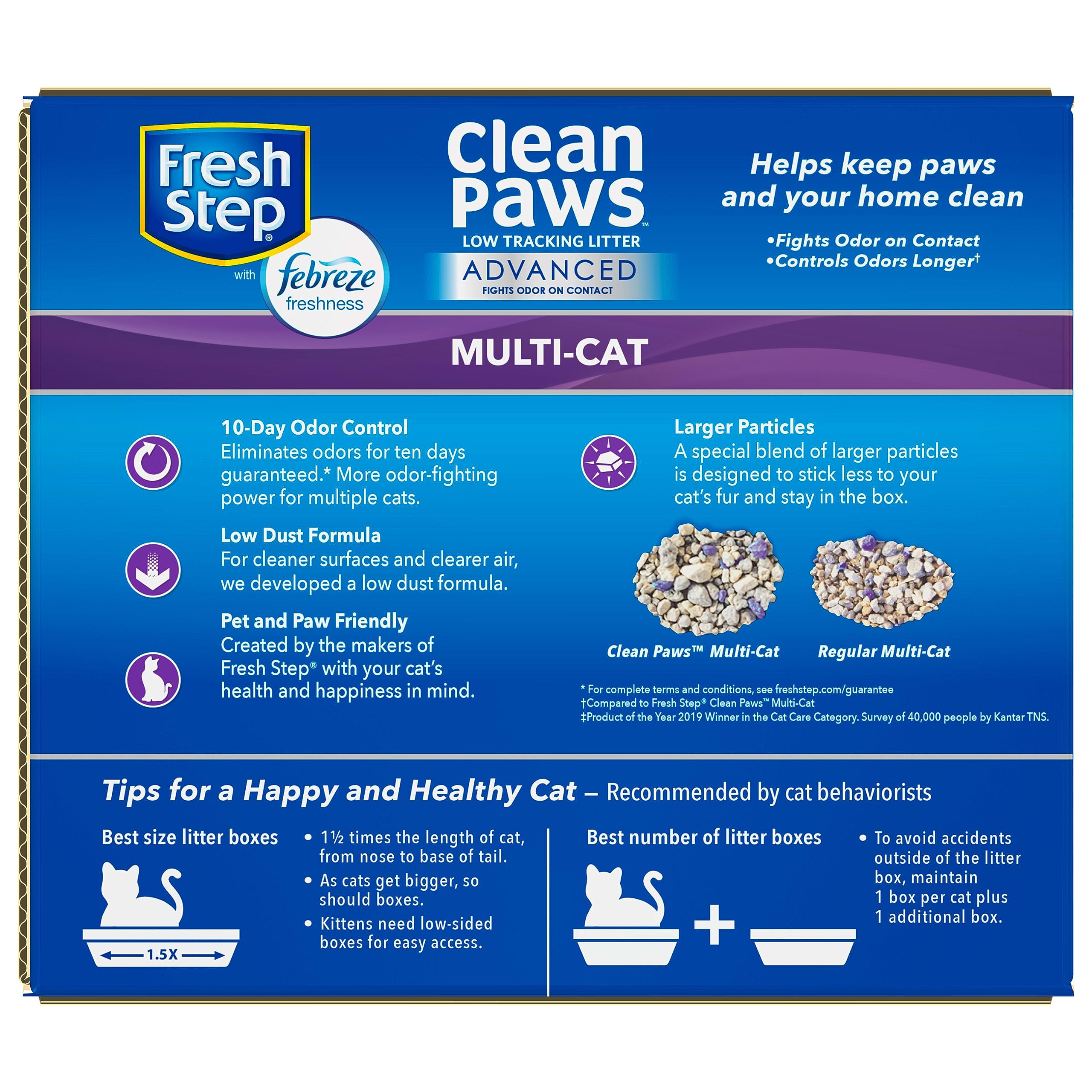 Fresh Step Advanced Clumping Cat Litter, Clean Paws MultiCat, Extra